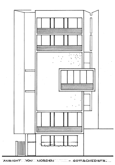 ExRotaprint Eckturm, Originalplanung von Klaus Kirsten, 1958